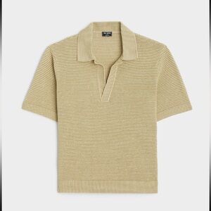 Todd Snyder Tan Striped Polo Shirt